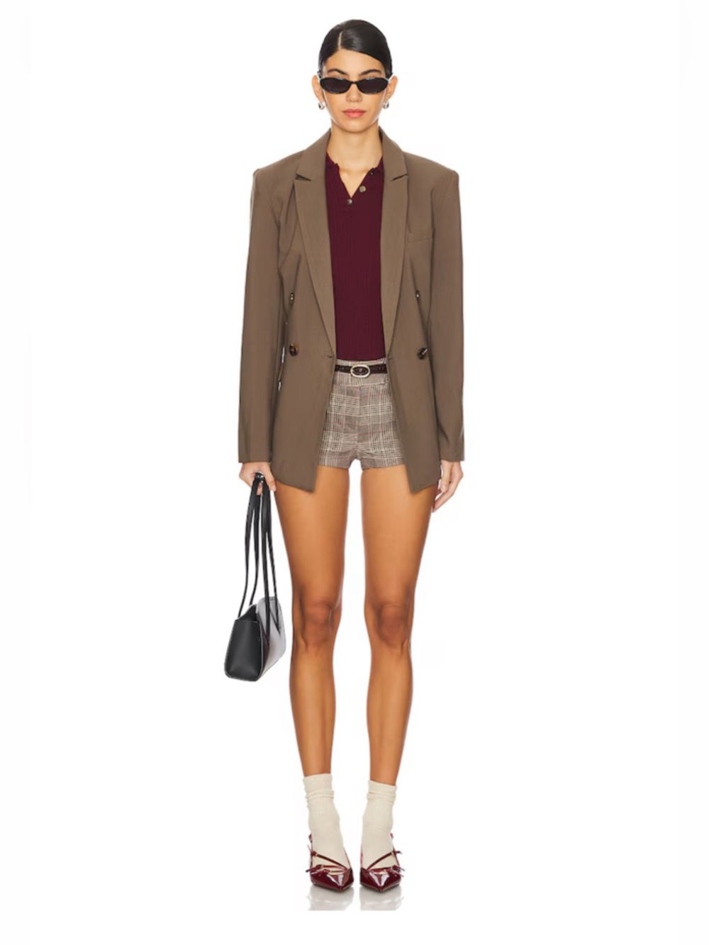 Revolve Jen Micro short brown plaid